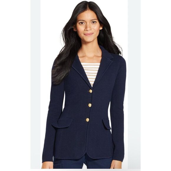 Lauren Ralph Lauren blue blazer gold tone from buttons with pockets size L cotto - Picture 10 of 13